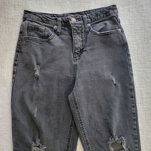 Wild Fable Distressed Black Denim High Rise Mom Jeans Jeans Size 4
